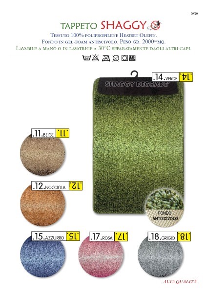 TAPPETO SHAGGY 66X120CM COLORI ASSORTITI