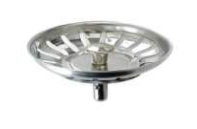 TAPPO CESTELLO BASKET INOX BASSO  CON PERNO CROMATO