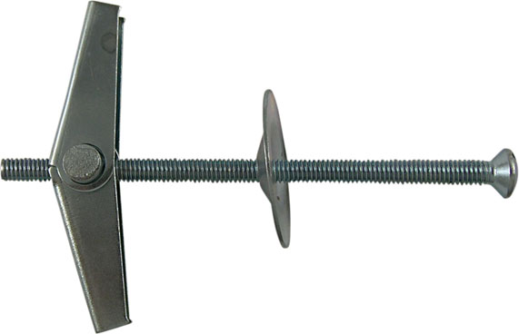 TASSELLO AD ANCORA A SCATTO  con vite in acciaio zincato M4x80 e rondella, ZINCATA