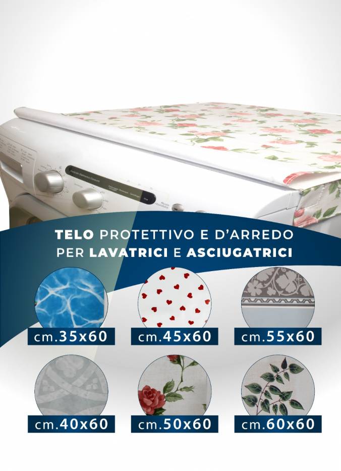 TELO PROTETTIVO E D'ARREDO PER LAVATRICI. CM 45X60.