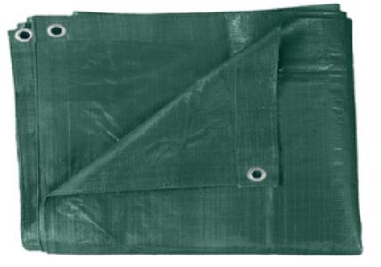 TELONE PE PESANTE CON OCCHIOLI 110 GRAMMI VERDE 6 X 8 MT