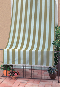 TENDA DA SOLE MOD. RIO CM.140X250 BIANCO/BEIGEper sormonto. Con tunnel per bris-bris.Tessuto 100% poliestere.Misura cm 140x250h