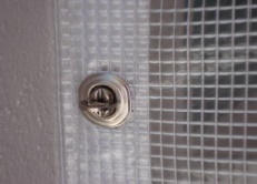 TENDA PER BALCONE  1,5X3,5 MT GR150/mq CON RETE DI RINFORZO E OCCHIELLI OGNI 20CM IMPERMEABILE