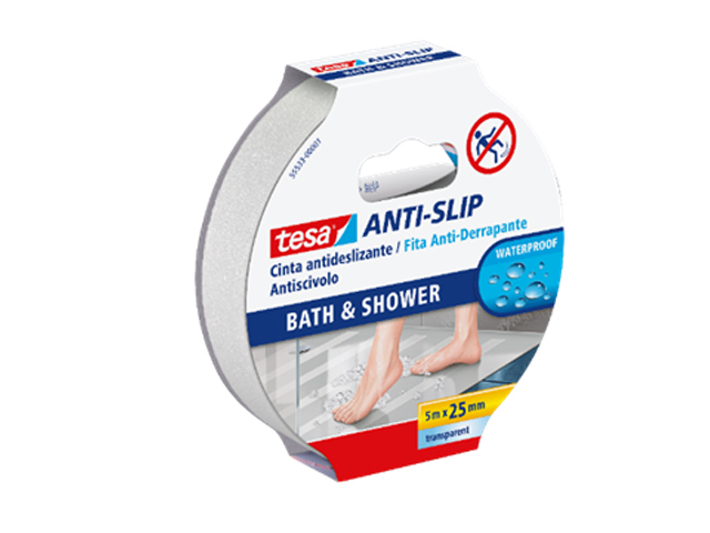 Tesa nastro antisdrucciolo per doccia 5 METRI X LARGHEZZA 25MM