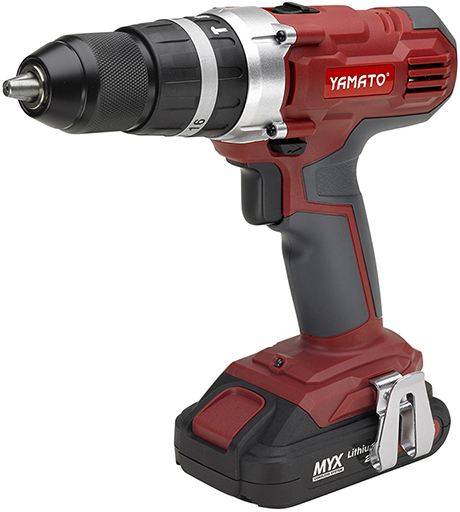 Trapano avvitatore con percussione a batteria litio 20V YAMATO MYX mod. CDP 20 L1 - 2,0 Ah - mandrino 13 mm - 2 velocità 0~350 /