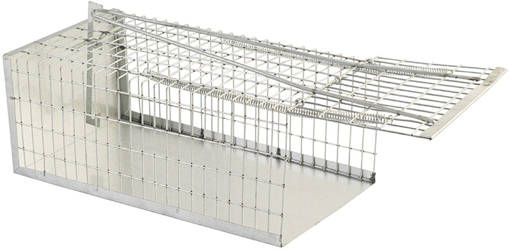 Trappola a galleria per topi PAPILLON in metallo galvanizzato.  Misure esterne: H12CM 30X16CM