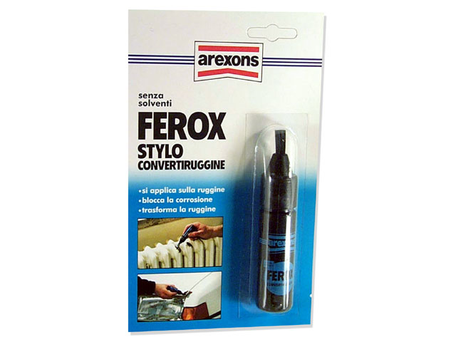Trattamento antiruggine Ferox Arexons 15ML. Distrugge e previene la ruggine trasformandola in composto stabile di col. nero resi