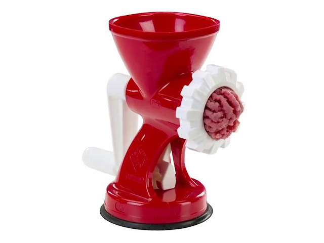 TRITACARNE SEMPLICE MINCY in polipropilene per uso alimentare. Dischi carne in acciaio carbonitrurato eretificati. Coltello in a