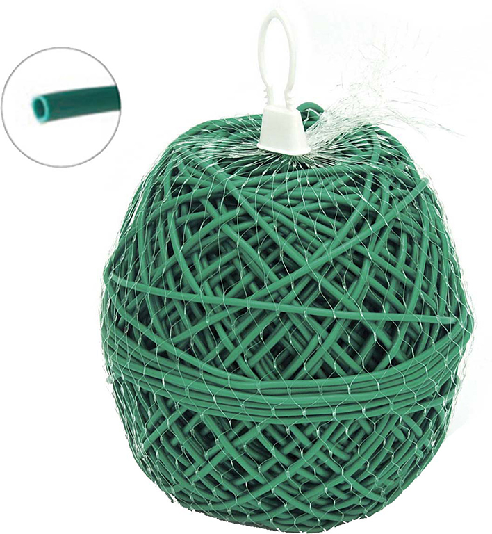 Tubetto in PVC DIAM. 5MM colore verde - per legature di piante  - confezione in gomitolo retinato. 1KG