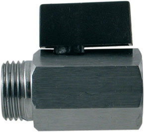 Valvola a sfera in ottone 1/4 M-F a passaggio ridotto MINIBALL con levetta nera