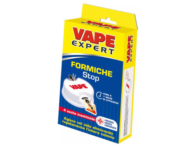 VAPE ESCA FORMICHE STOP 4 PEZZI. Efficace per oltre 3 mesi, facile da usare, non sporca, inodore. Elimina l'intera colonia rapid