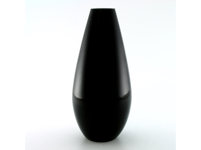 VASO BOMBATO NEROVaso in vetro bombato nero H 34