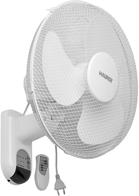 VENTILATORE A PARETE MAURER CON TELECOMANDO 3 VELOCITA' DIAMETRO 40CM