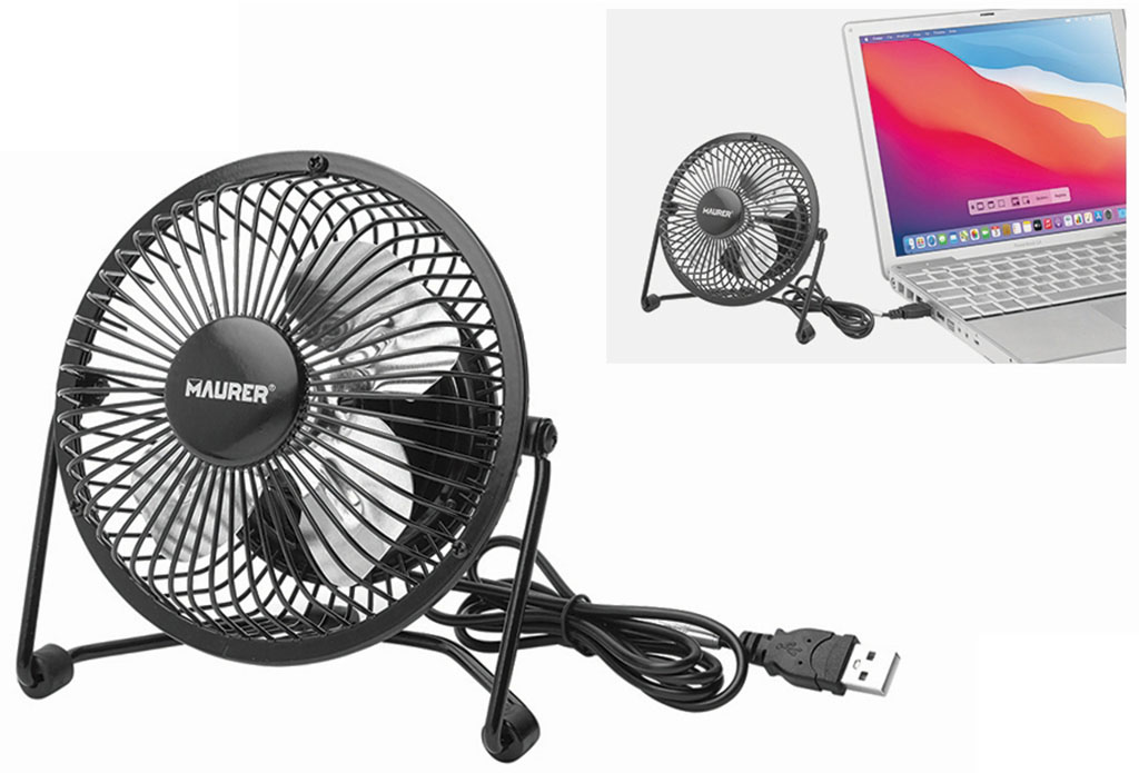 VENTILATORE DA TAVOLO 15CM  MAURER NARCISO USB