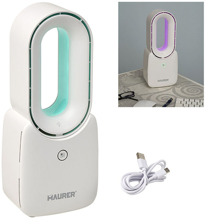 VENTILATORE DA TAVOLO LILIUM MAURER SENZA PALE CON BATTERIA RICARICABILE 2200MAH