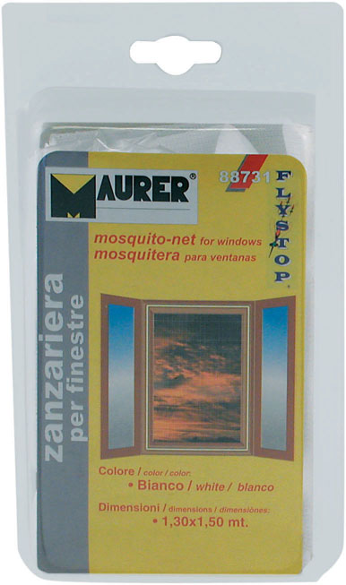 Zanzariera fissa per finestre CM130X150, MAURER con fissaggio a velcro - rete in poliestere