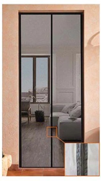 ZANZARIERA PLUS MAGNETICA CON TELAIO CM150X250 NERA RIDUCIBILE