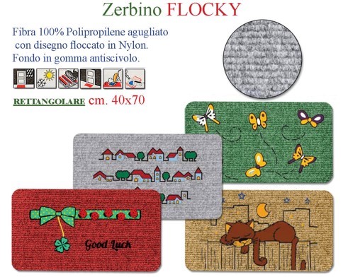 ZERBINO FLOCKY rettangolare 40X70cm ASSORTITI