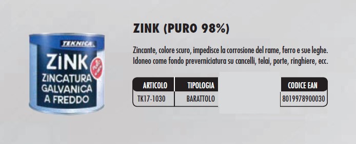 ZINCATURA GALVANICA A FREDDO 750ML TEKNICA ART. TK17-1030