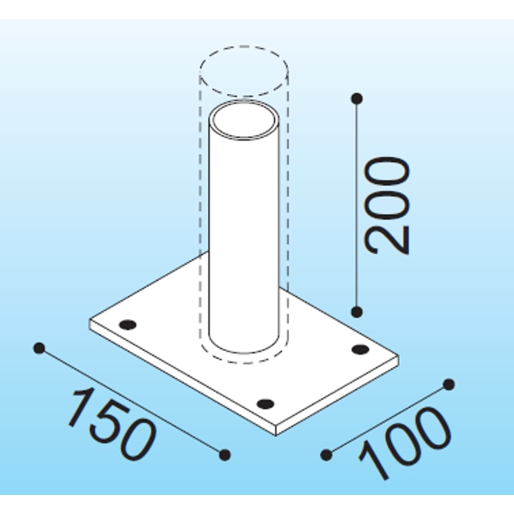 SUPPOR PIAST ZIN TUBOL diametro 48
