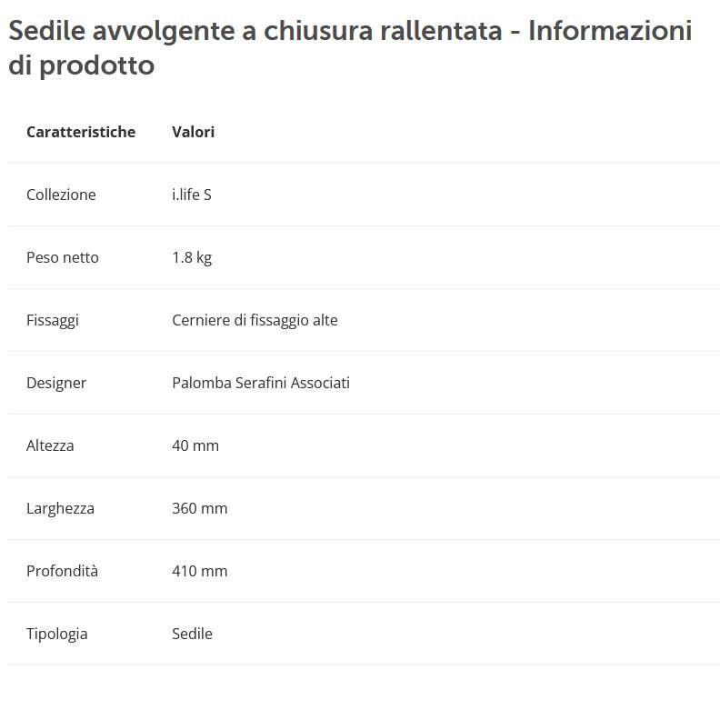 SEDILE RALLENTATO I.LIFE S