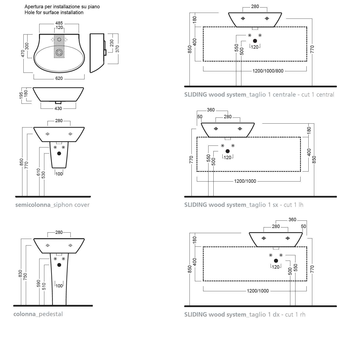 LAVABO NIDO 62      BIANCO