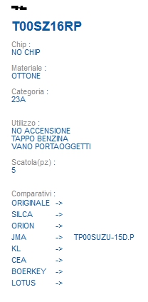 CHIAVE TRASPONDE T00SZ16RP