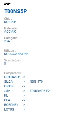 CHIAVE TRASPONDER T00NS5P 