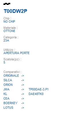CHIAVE TRASPONDER T00DW2P 