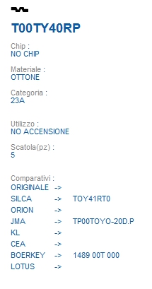 CHIAVE TRASPOND T00TY40RP 