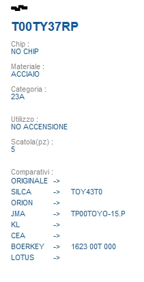 CHIAVE TRASPONDE T00TY37RP