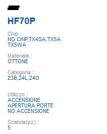 CHIAVE TRASPONDER T00HF70P