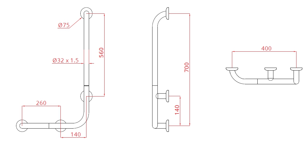 MANIGL.NE 40X70 VERT DX/SX