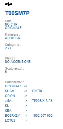 CHIAVE TRASPONDER T00SM7P 