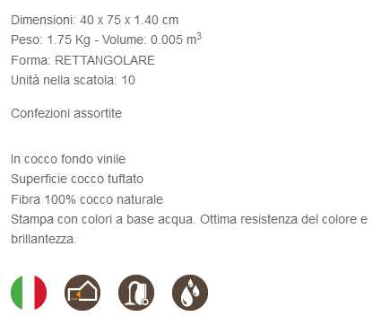 ZERBINO COCCO 40X75 RETT. 