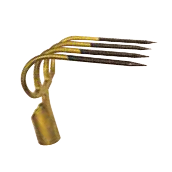 FORCA 4 DENTI ORO CURVE   