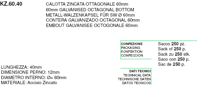 CALOTTA ZINC.LISCIA diametro 60   