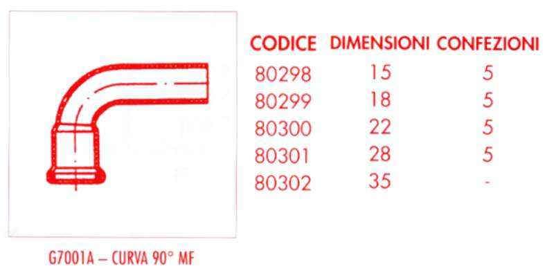 CURVA 90? GAS PRES MF 15  