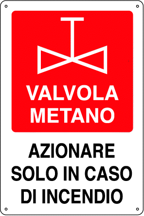 CARTELLO VALV METANO 30x20