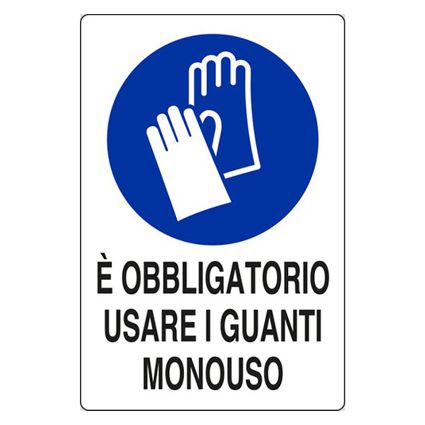 CART OBBLIGO USO GUANTI   