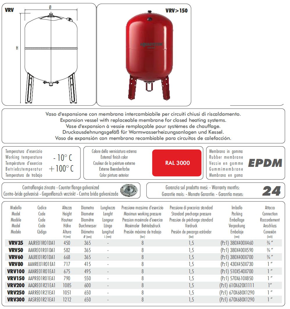 VASO ESPAN RISC VRV-200 1"