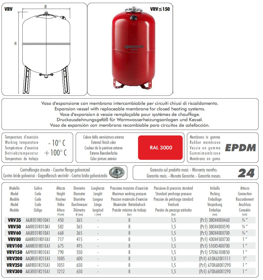 VASO ESPANS RISC VRV-80 1"