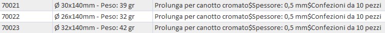 PROLUNGA TELES OR/G diametro 26x15