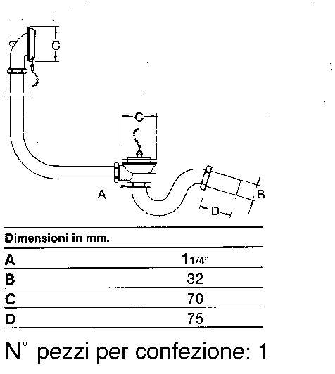 PILETTA VASCA S  C/T 1,1/4