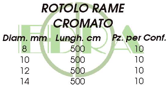 TUBO RAME CROMATO diametro 10 5mt 