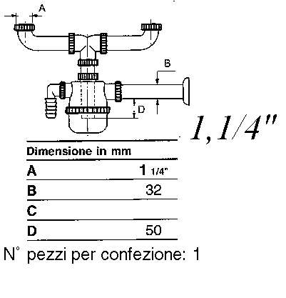 SIFONE C/OT 2V S/PIL LAVAT