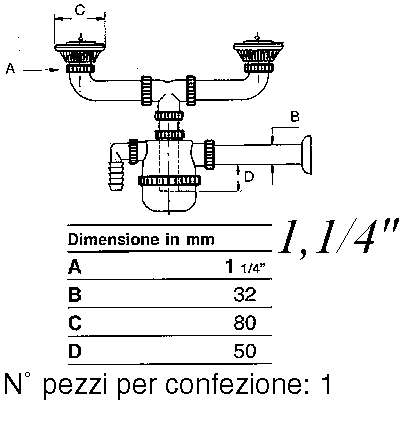 SIFONE C/OT 2V C/PIL LAVAT