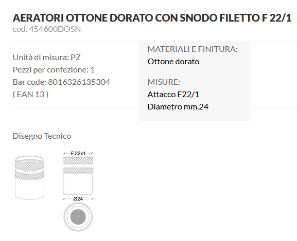 AERAT.C/SNODO F22/1 DORATO