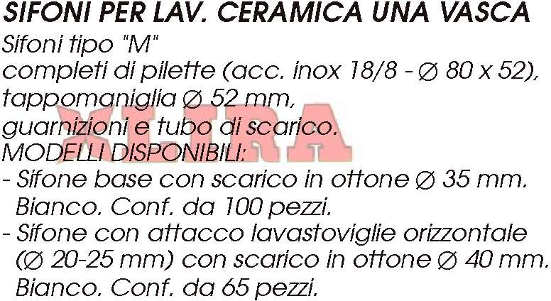 SIFONE 1V x CERAMICA diametro  40 