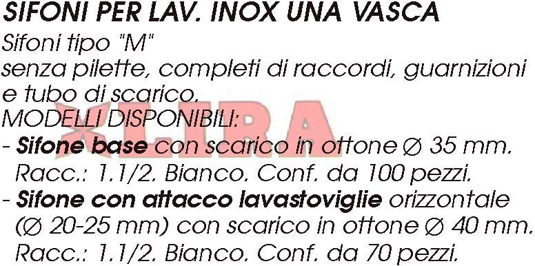 SIFONE 1V x INOX      diametro  40